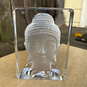 Buddha Frosted Crystal Votive Candle Holder